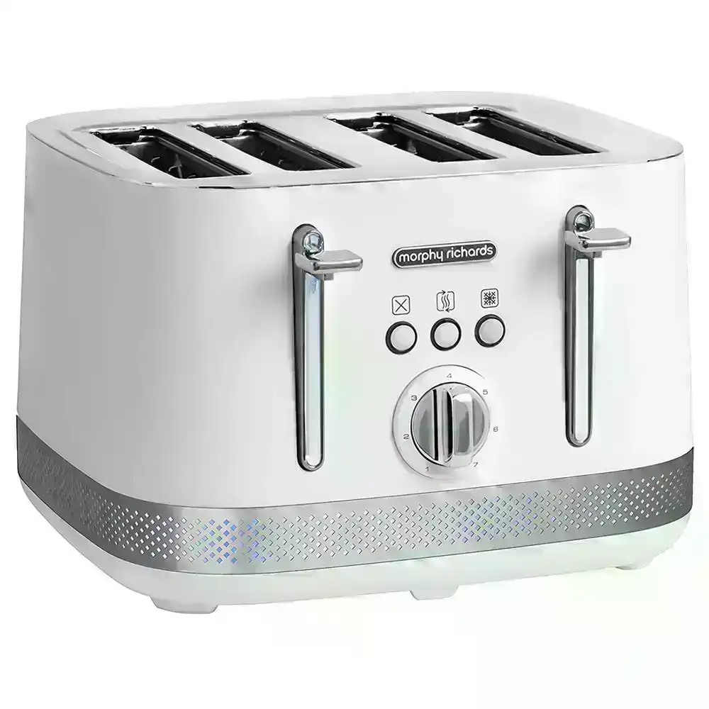 Morphy Richards Illumination Bread Toaster 4 Slice Electric 2 Wide Slots White