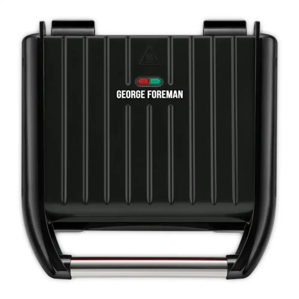 George Foreman 33cm Family Electric Steel Grill Press Non Stick Food Cooking