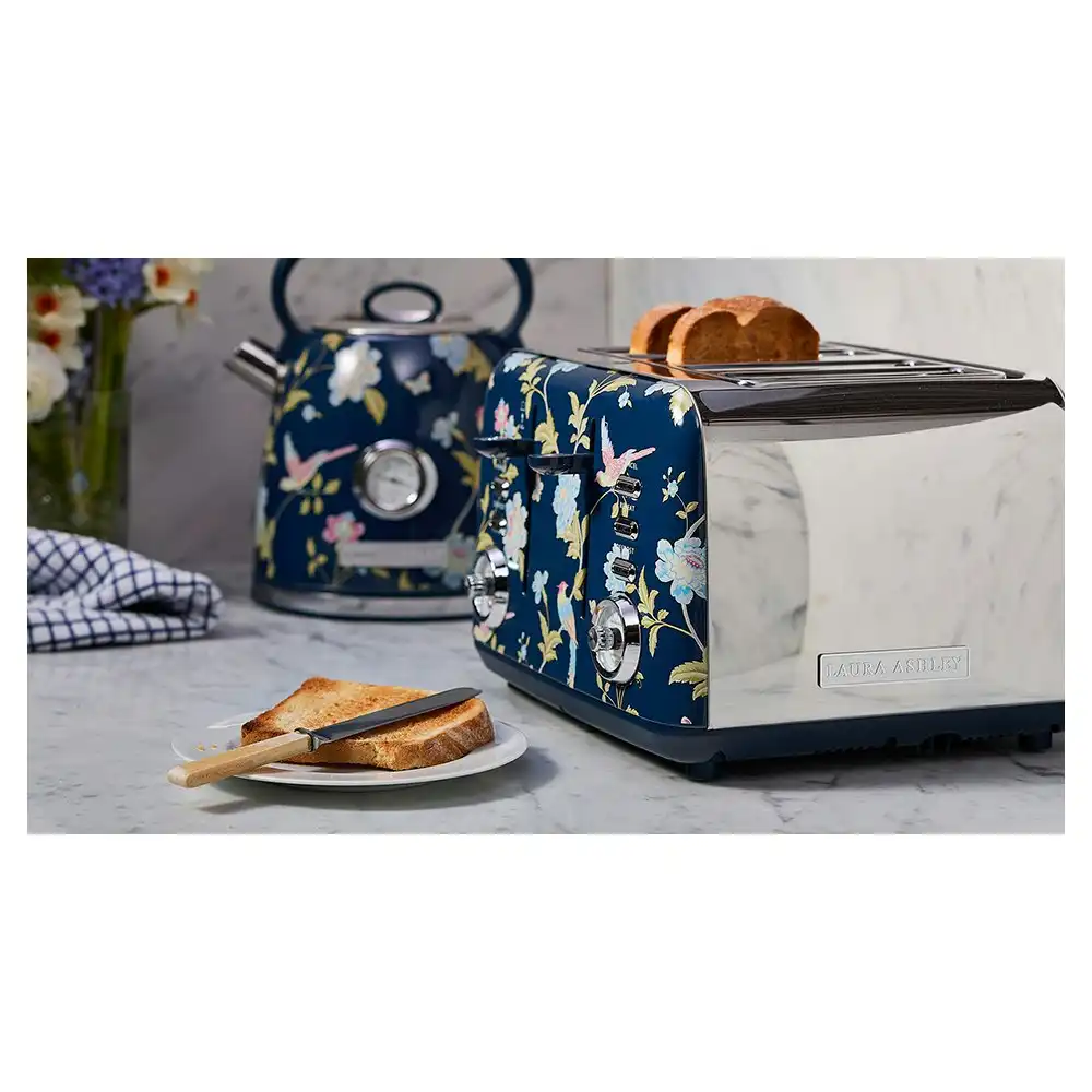Laura Ashley Elveden 29cm Electric 4-Slice Bread Toaster 1850W Food/Kitchen BLU