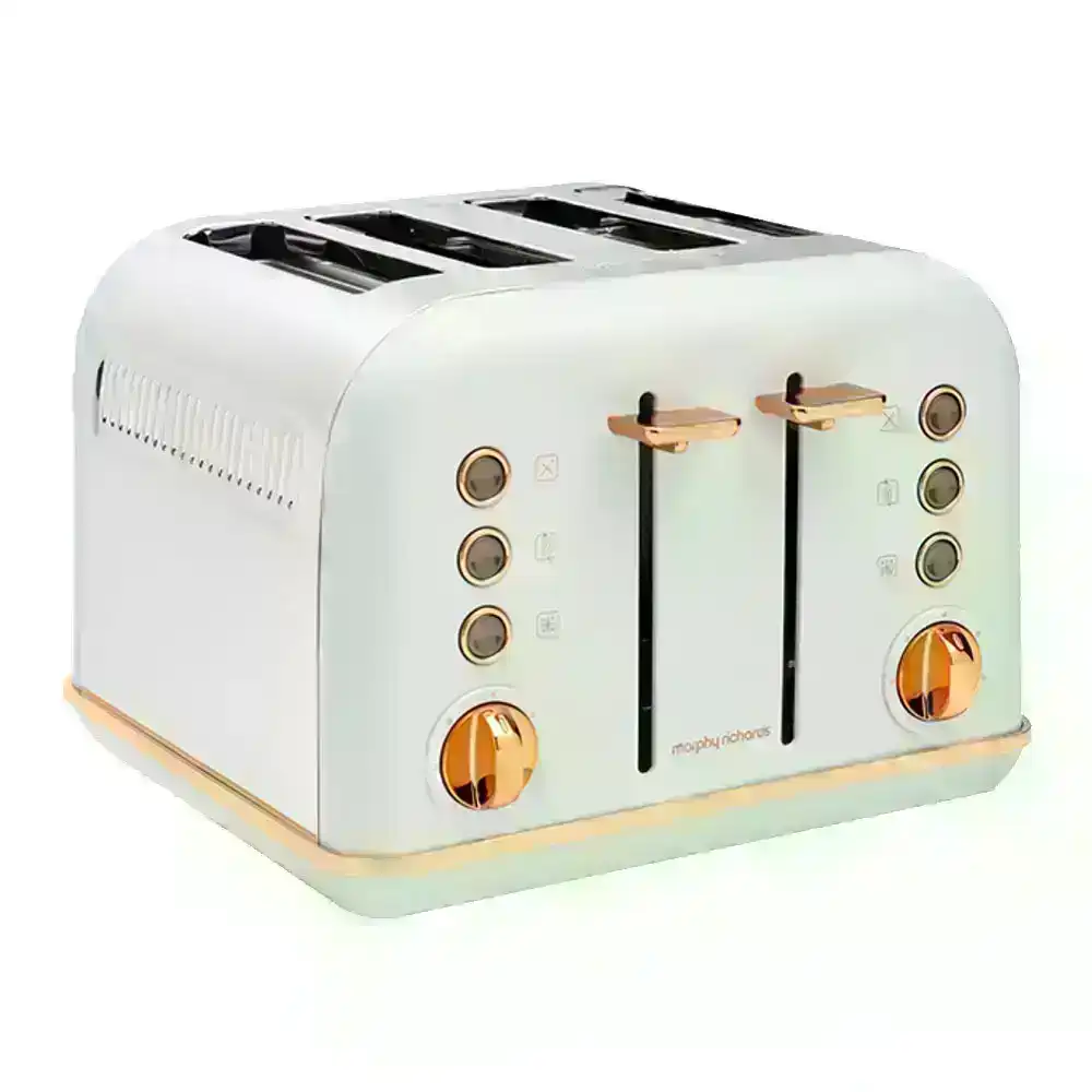 Morphy Richards 1880W Accents Rose Gold 4 Slice Bread Toaster Ocean Grey