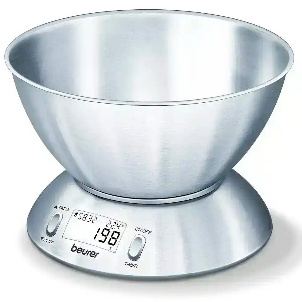 Beurer 5kg Electronic Digital Food/Kitchen Scale w/ 1.5L Bowl/Timer/Thermometer