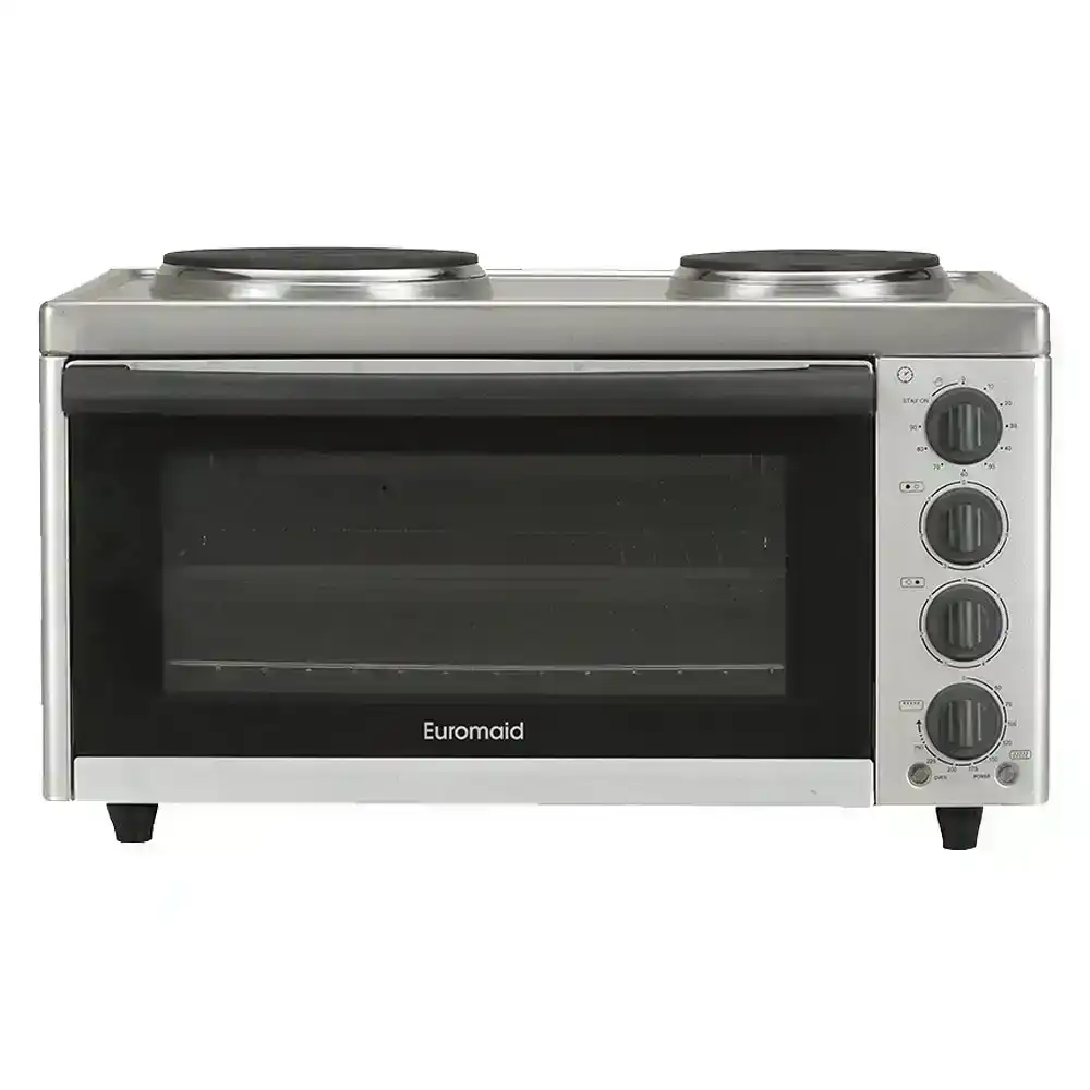 Euromaid Electric MC130T Benchtop 57cm Oven/Cooker 30L/2000W Stainless Steel