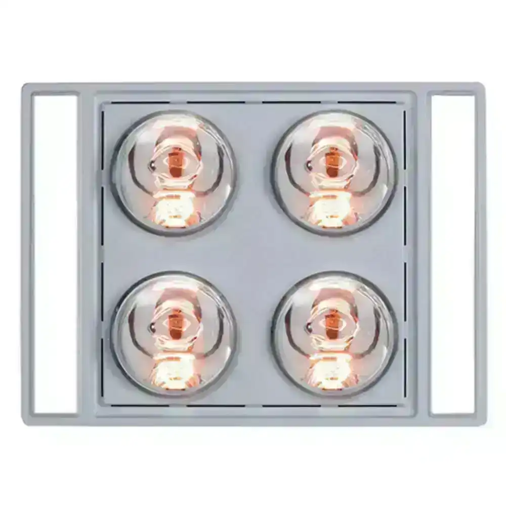 Heller 3 in 1 LED Bathroom Exhaust Fan Duct Kit Heat Globes Silver LRBH4ASTRA-S