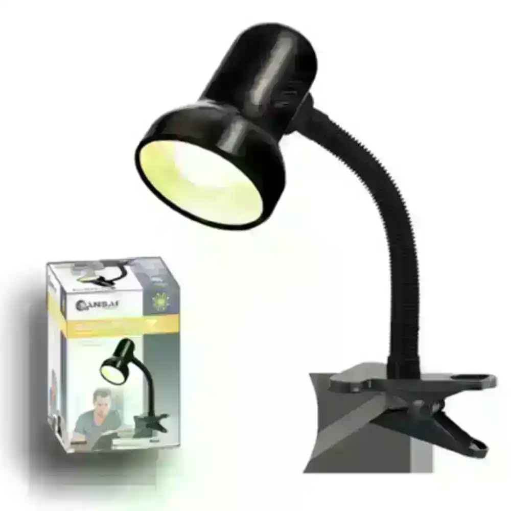 Sansai Black Clip On Clamp Desk Lamp/Light w/ Adjustable/Flexible Neck Office