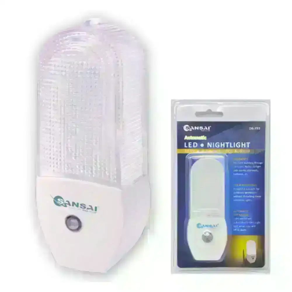 Sansai Automatic LED Night Light Sensor Activating 0.2W Bedroom/Hallway Lamp
