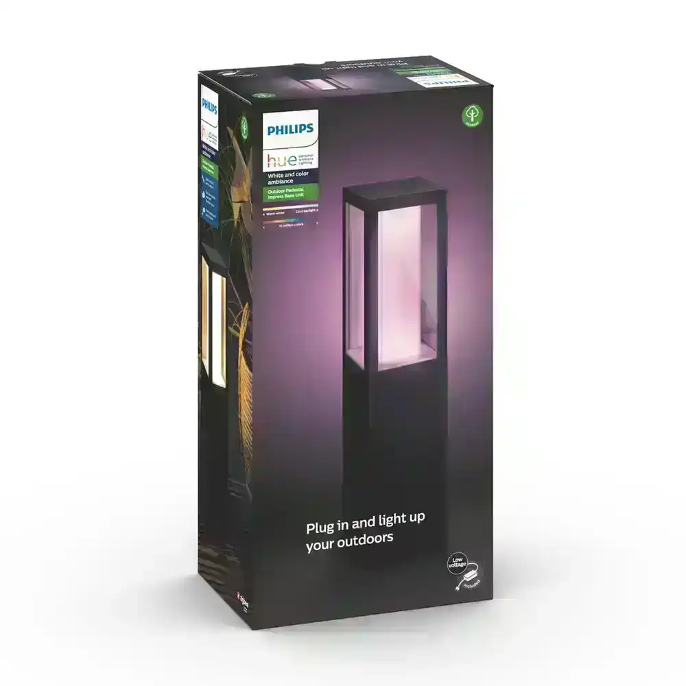 Philips Hue Impress LED Outdoor Pedestal Warm/Cool Path Smart Light Base Kit