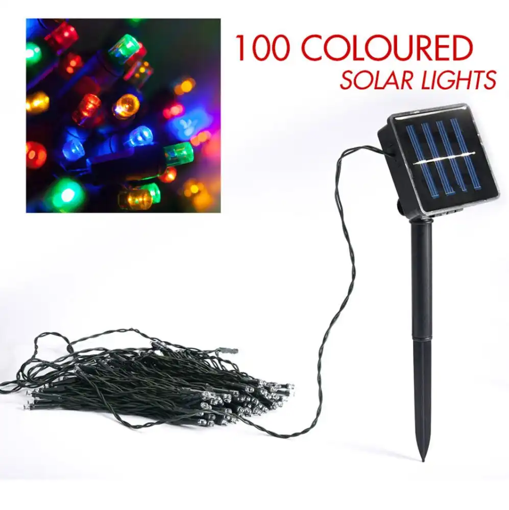 Colour Outdoor/Indoor 100 LED Xmas Christmas Decoration/Party Lights/Solar Panel