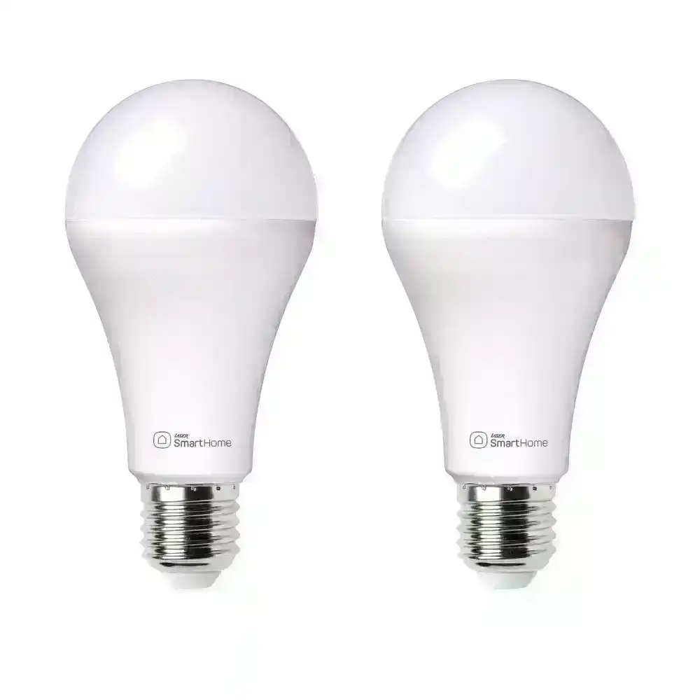 2x Laser 10W E27 Warm/Cool White Adjust Smart LED Light Bulb WiFi App Control