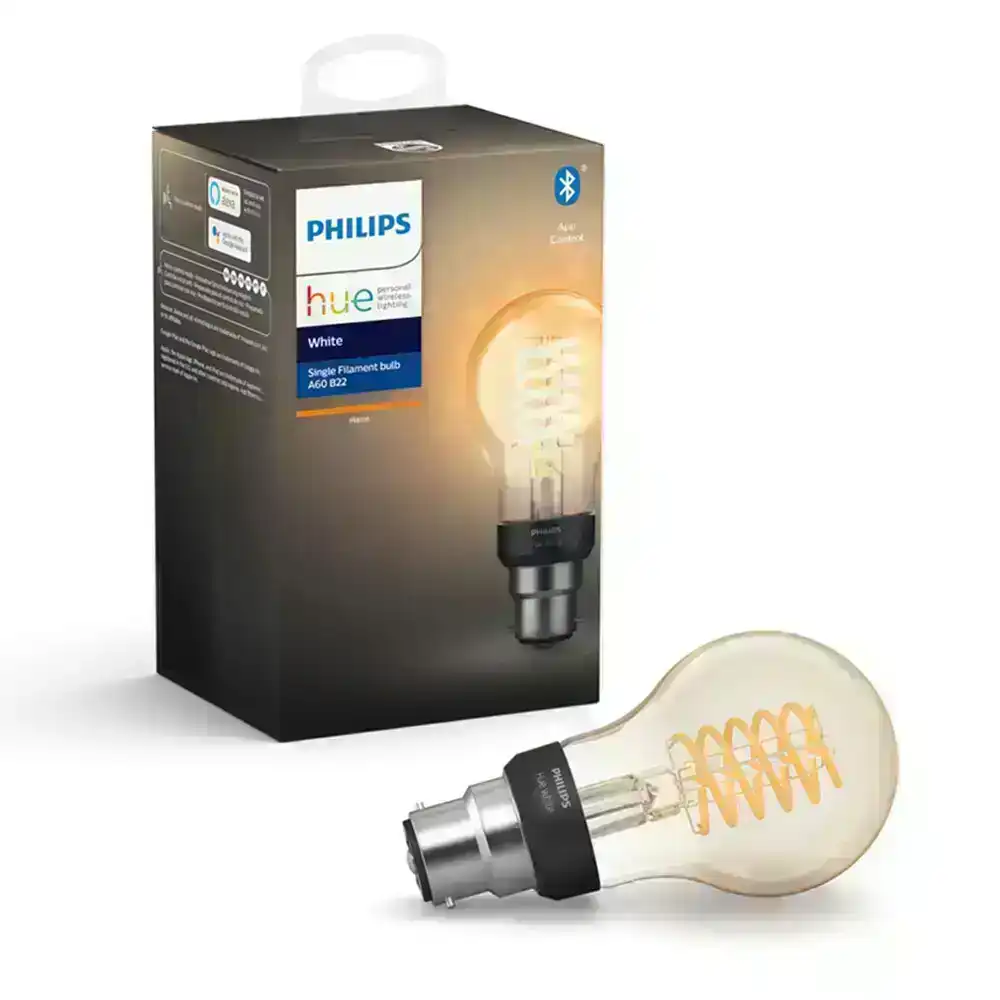 Philips Hue Bluetooth 7W A60 B22 Filament Bulb Smart Light Bulb App Control WHT