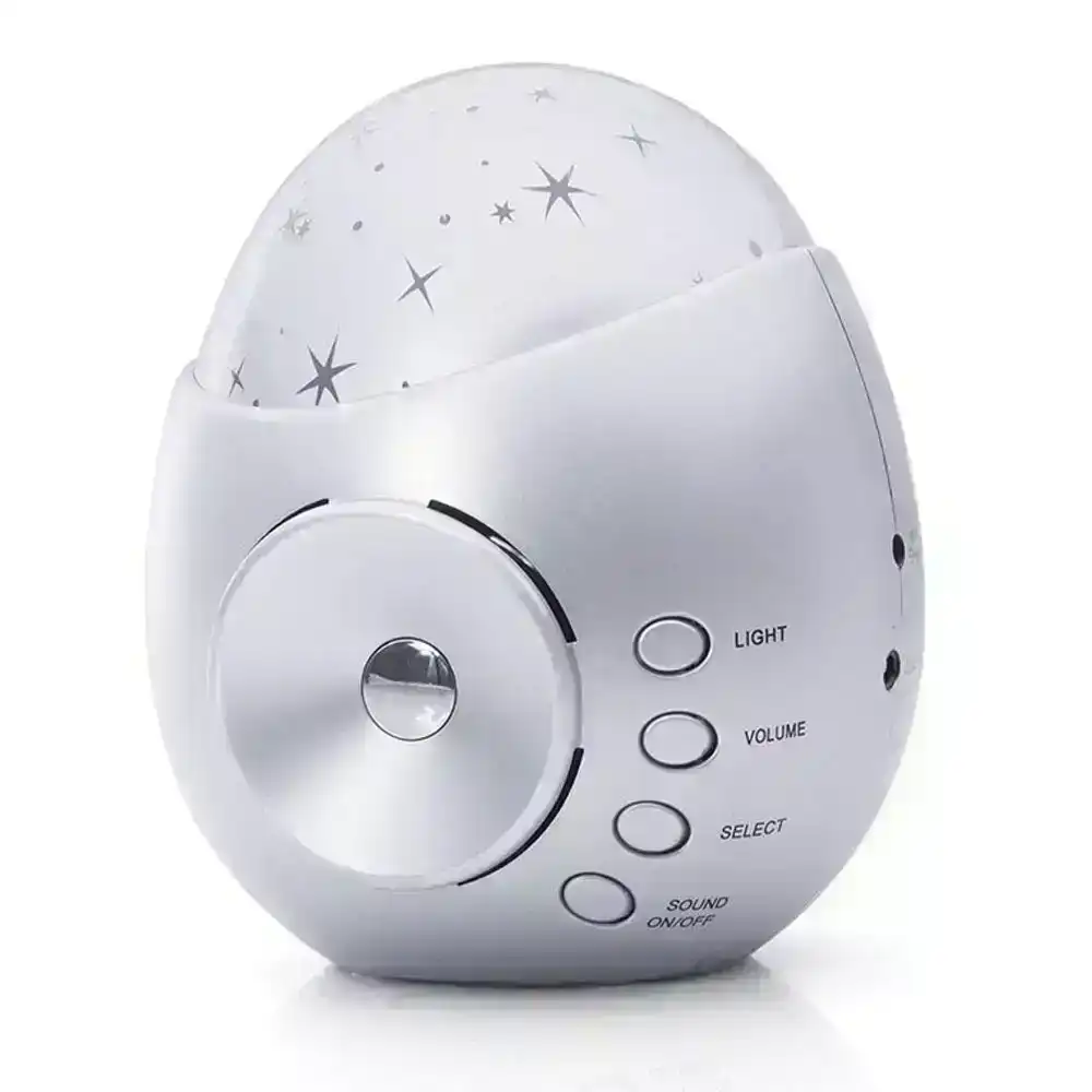 Galaxy Star Lighting Projector & Sound Night Light Glow Lamp w/ Speaker Silver