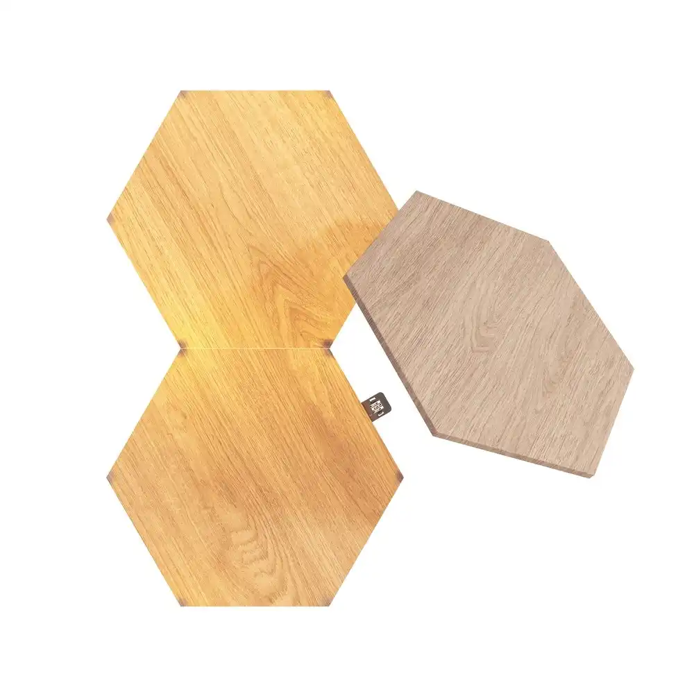 3PC Nanoleaf Elements Wood Look Expansion Pack Hexagon w/Wall  Mounting Plates