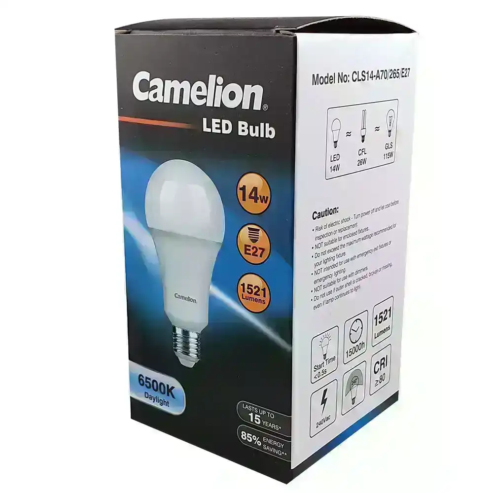 Camelion LED Light Bulb 14W 240V E27 Edison 6500K 1521 Lumen Globe Cool Daylight