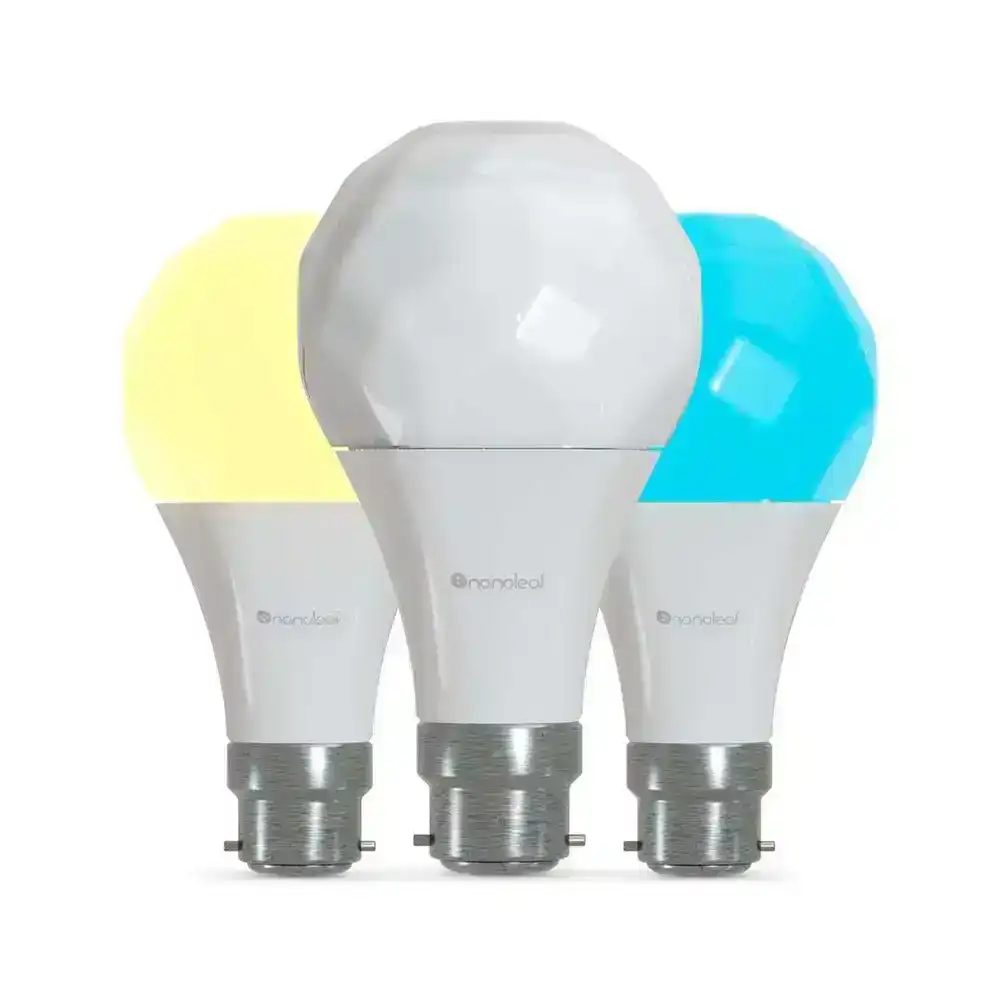 3pc Nanoleaf Essentials 9W Smart Light Bulb A60/B22 Bayonet LED Lamp Lighting