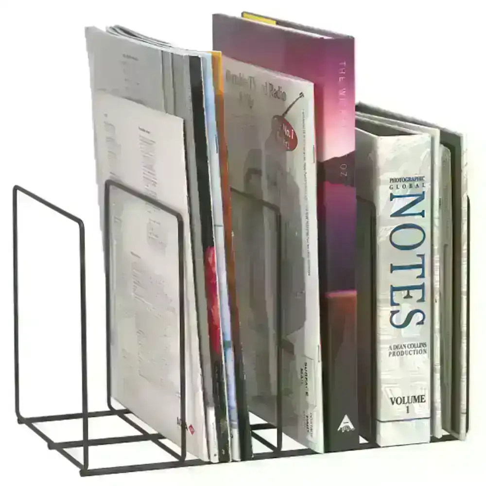 Marbig Wire Instyle Book/Magazine Rack Holder 4 Slot Desk Organiser Office/Home