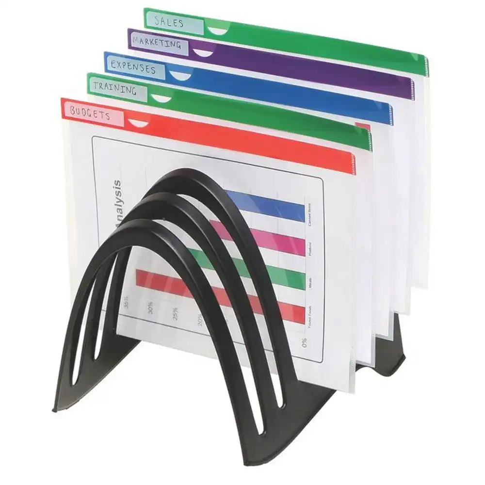 Marbig A4 Paper Documents Folder Rack/Organiser Holder/Stand Home/Office Black