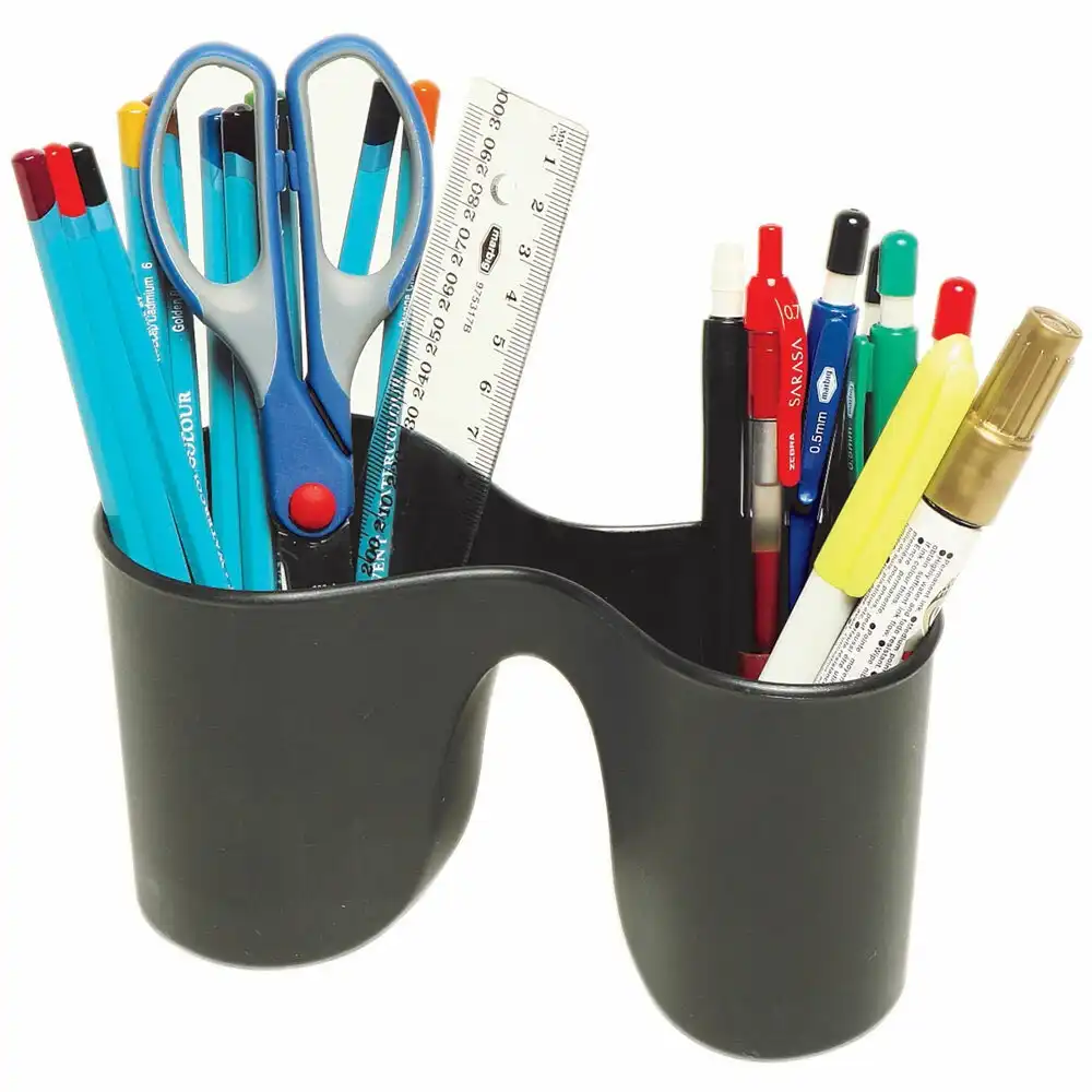 Marbig Enviro Duo Double Pencil Cup Pen Holder/Storage for School/Office Black