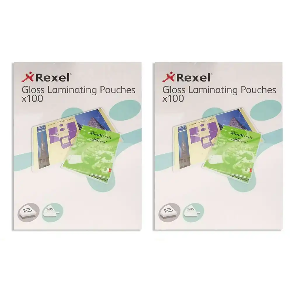 200pc Rexel A3 Laminating Pouches/Sheets 150 Micron f/Document/Photos Protection