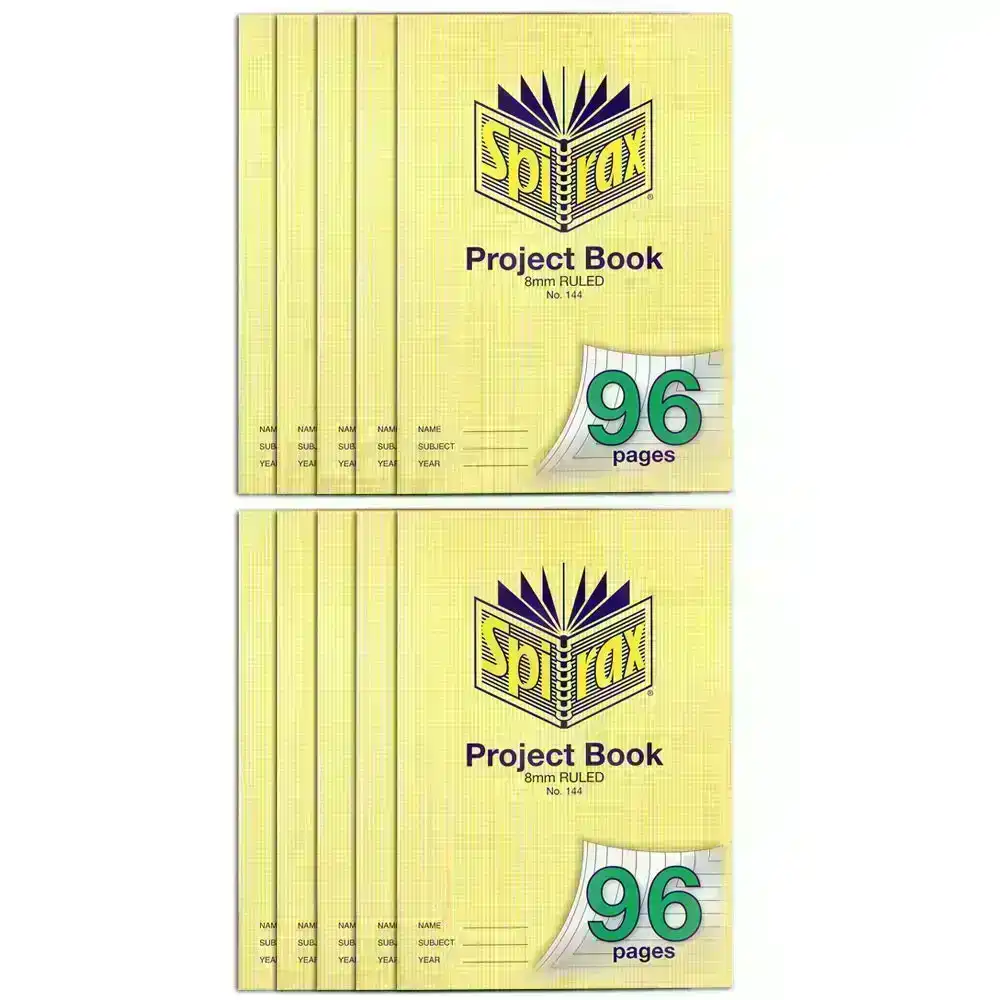 10PK Spirax A4 96 Pages 8mm Project Book Writing Journal School Notebook Paper