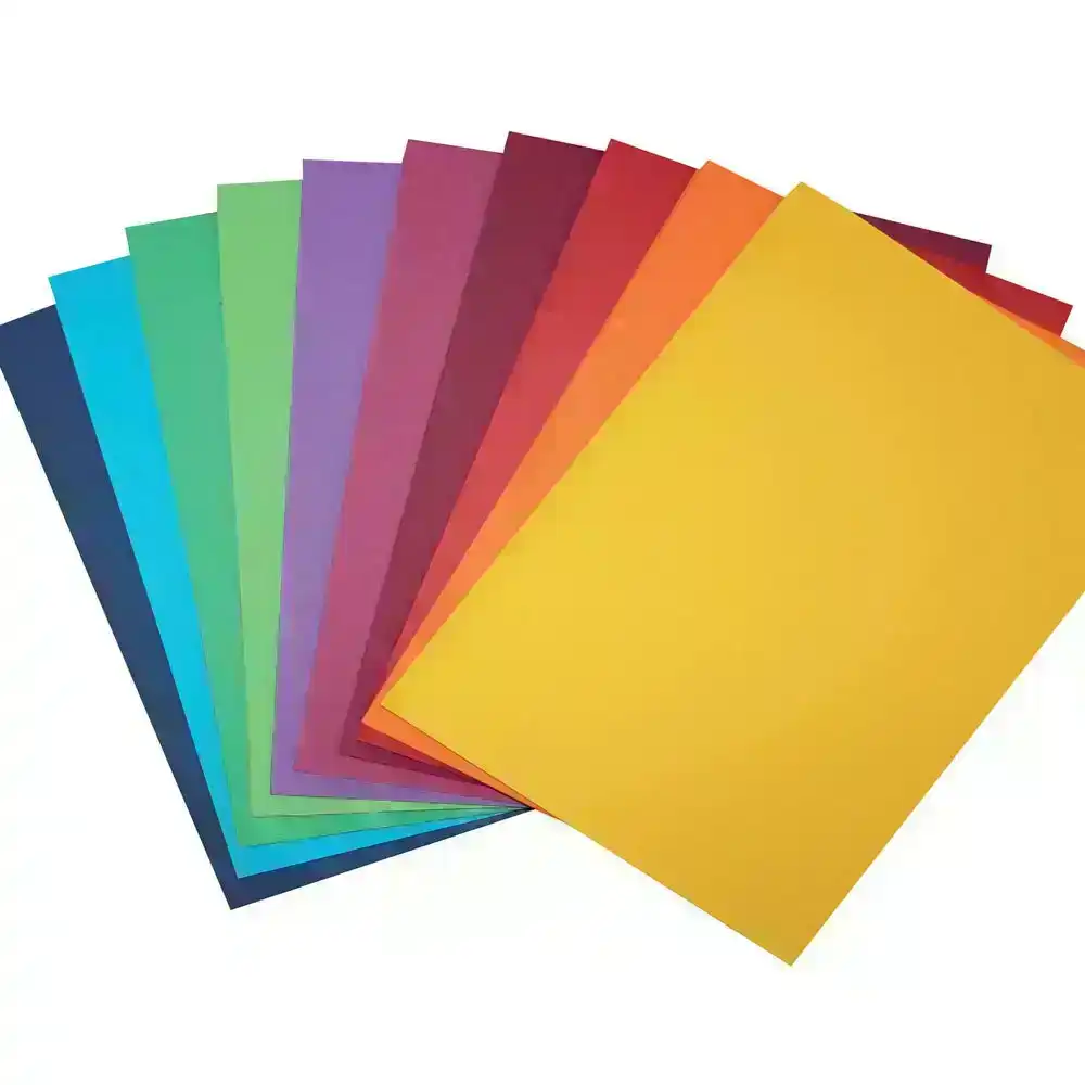 100pc ColourfulDays A4 Colour Board 200gsm Paper Craft School Sheets Assorted