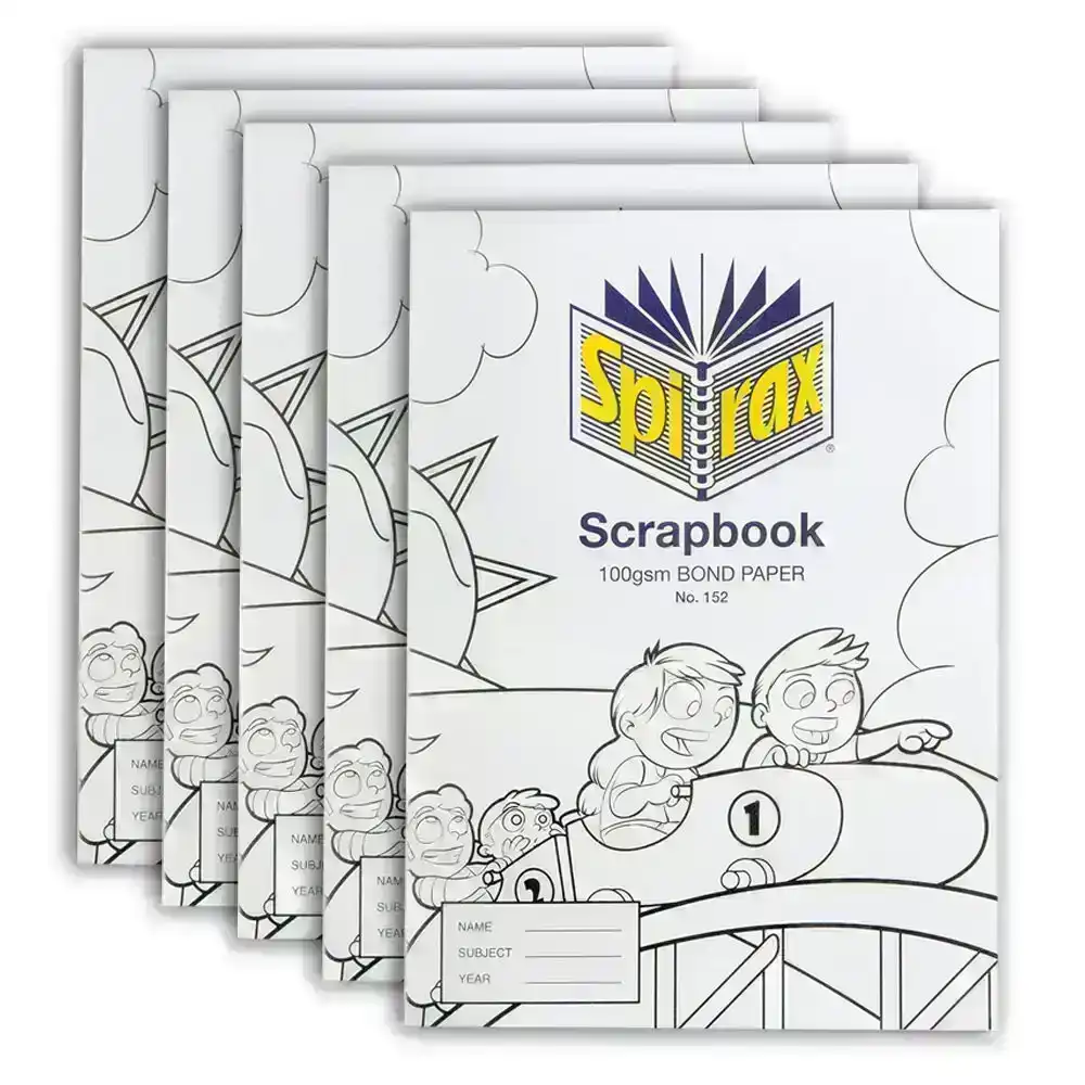5x Spirax 100 GSM 64 Pages Unruled No.152 Bond Paper Scrapbook School Notebook