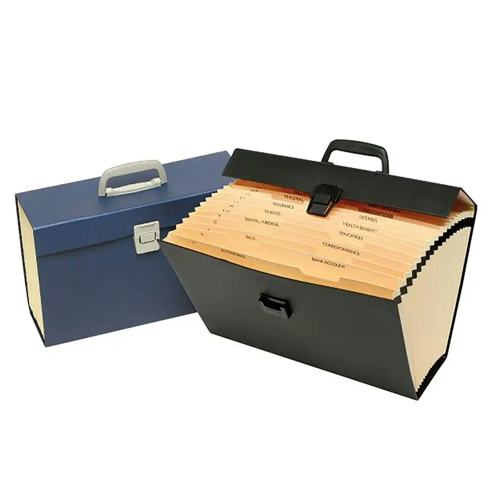 Marbig Carry File Paper/Office Document Organiser Holder Storage w/ Handle Asst