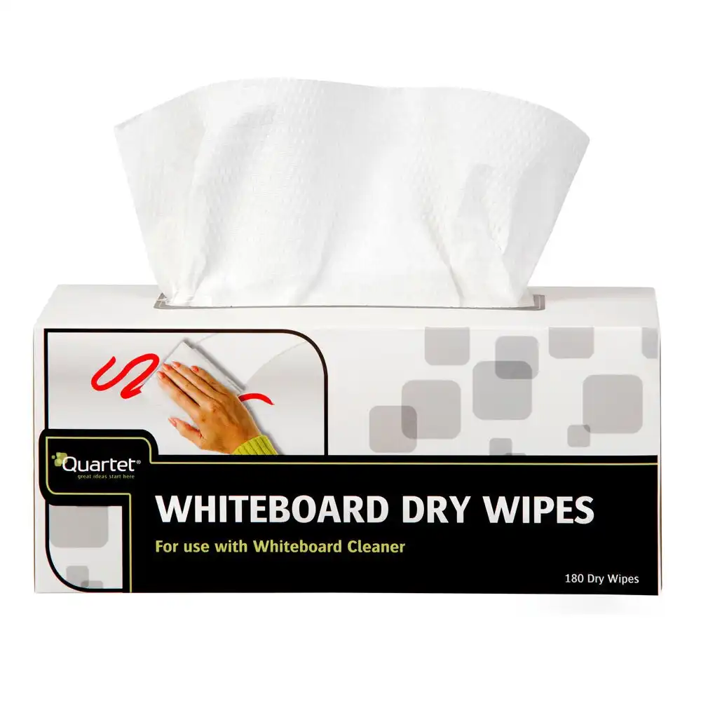 180pc Quartet Dry Wipes Cleaning Erase Wipe Eraser/Cleaner for Whiteboard White