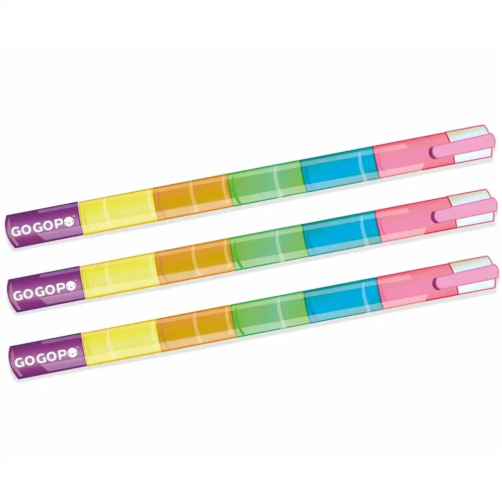 3x Gogopo Stacking Highlighters Fun Marker School/Office Stationery Child/Kids