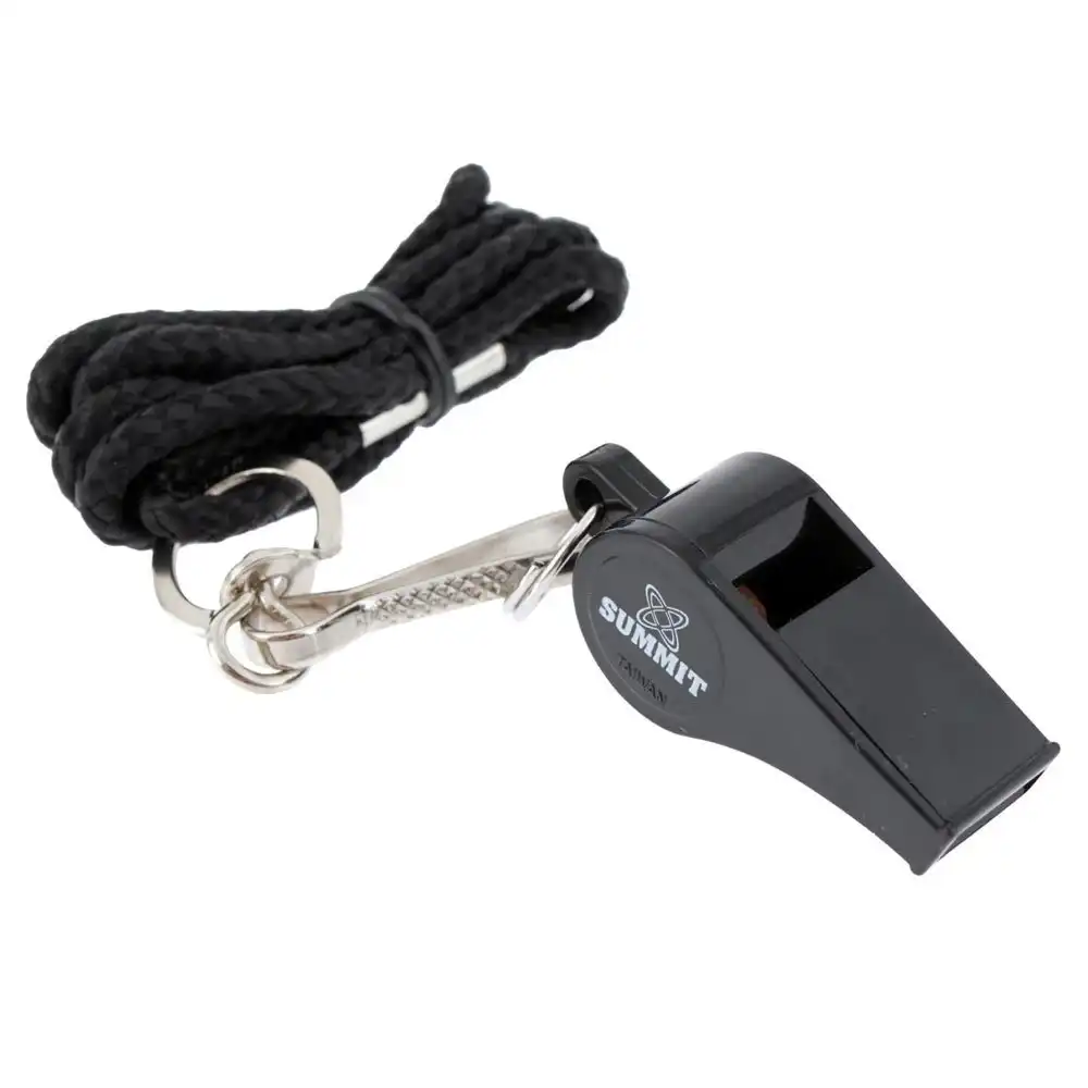 Summit Sports Plastic Whistle for Referee/Pro/Match/Outdoor/Training w/ Lanyard