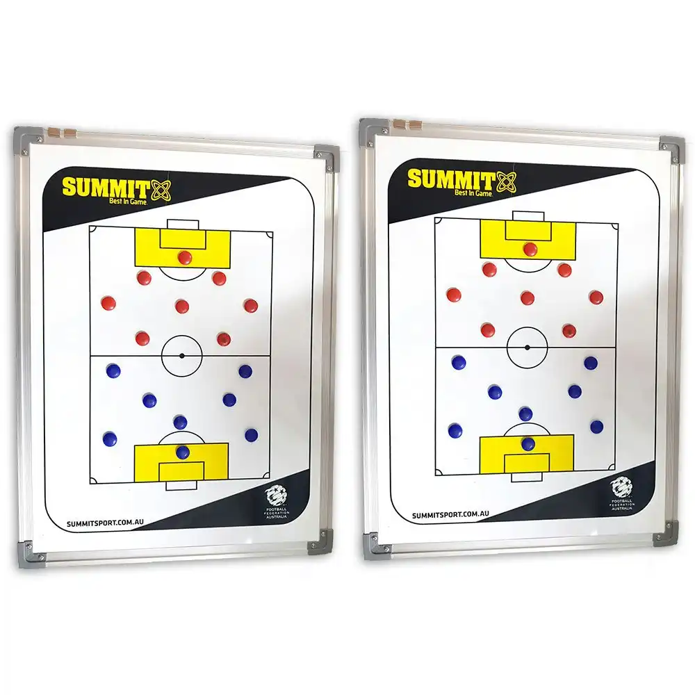 2x Summit FFA Coaching Board 60cm w/ Magnets/Reversible f/ Soccer/Game Planner