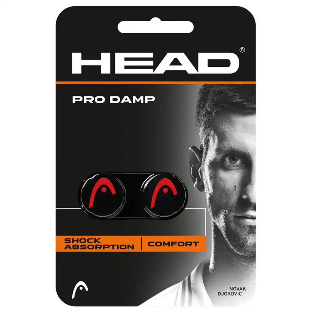2pc Head Pro Damp Vibration Dampeners/Shock Absorption f/ Racquets/Rackets Black