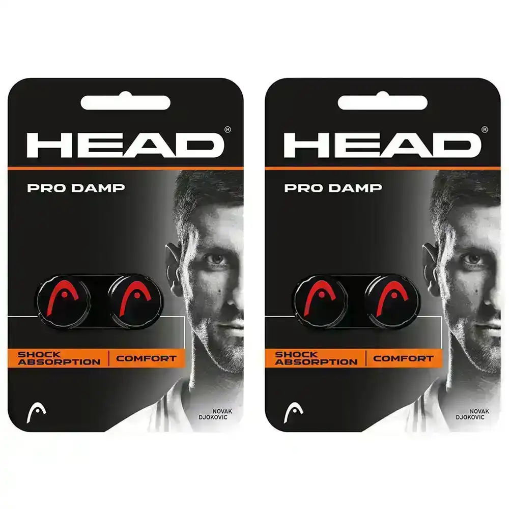 4pc Head Pro Damp Vibration Dampeners/Shock Absorption f/ Racquets/Rackets Black