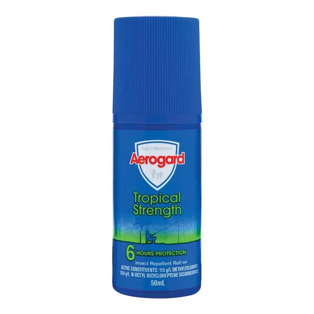 Aerogard 50ml Tropical Strength Flies/Insect Repellant Roll On 6h Protection