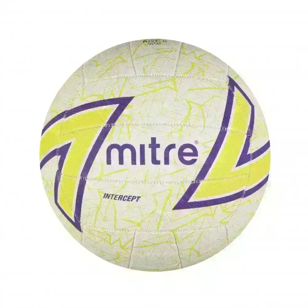 Mitre Intercept Netball Ball F18P Size 4 Match Quality Sports/Training WHT Game