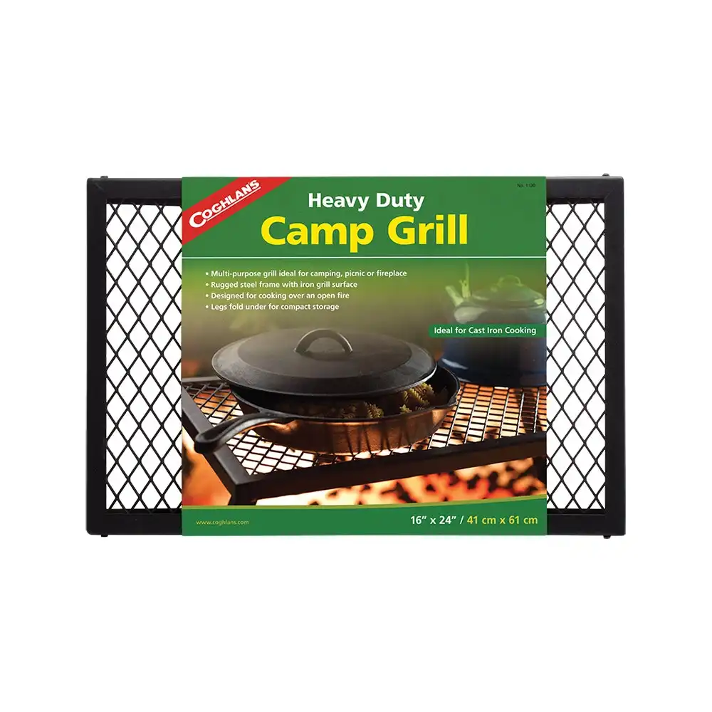 Coghlans 61cm Heavy Duty Camp Grill Camping/Campfire for Cast Iron Cookware BLK