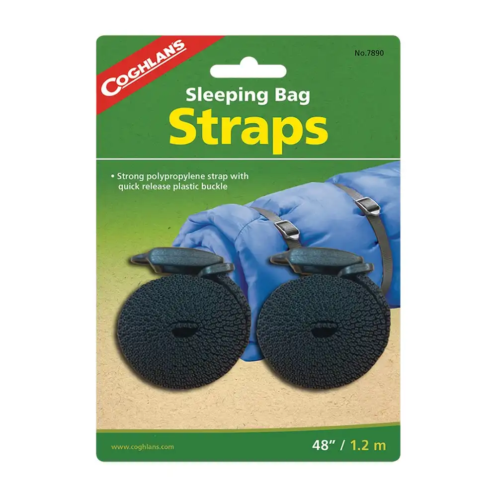 2pc Coghlans 1.22m Straps Camping/Hiking Outdoor Travel for Sleeping Bag Black