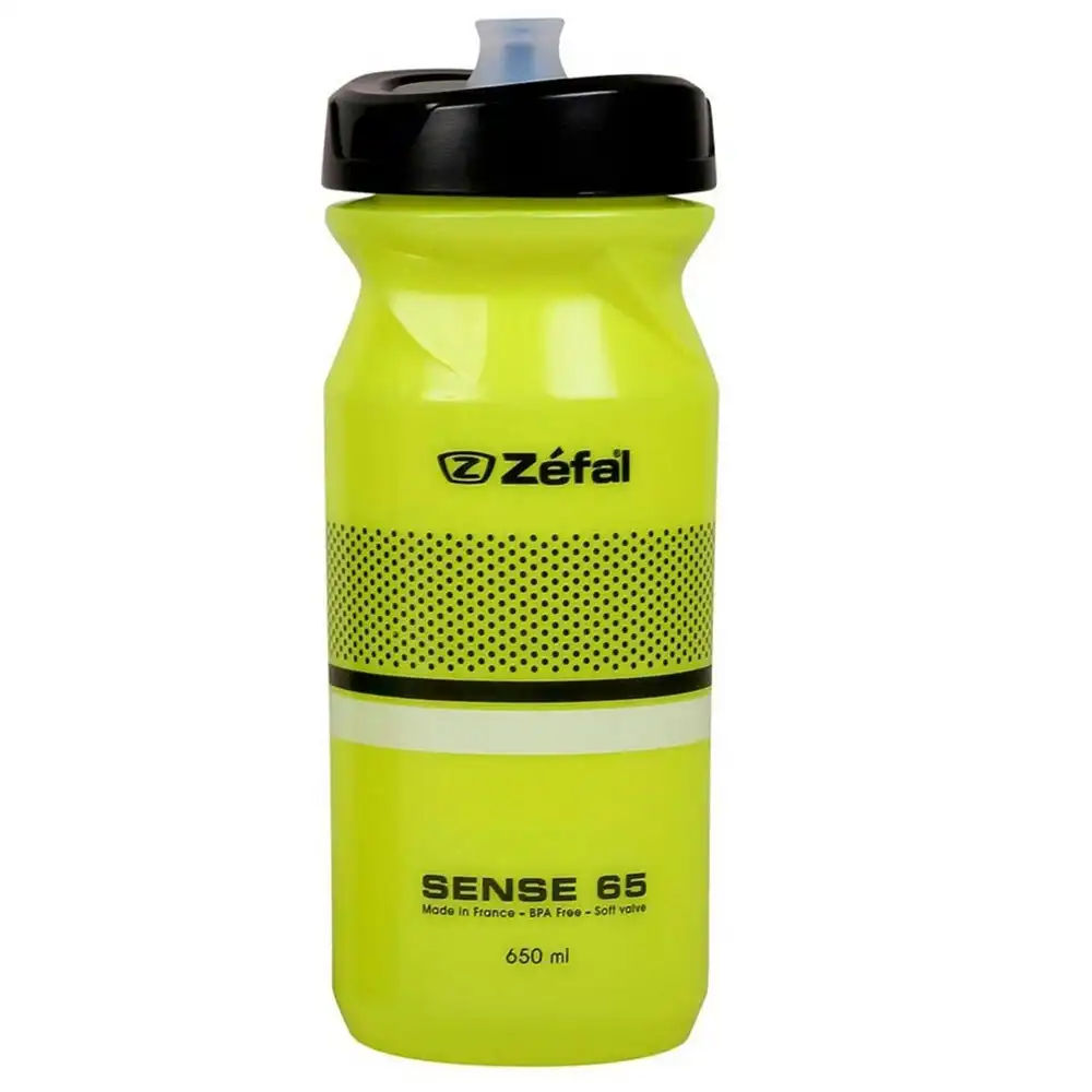 Zefal Sense M65 Sports/Cycling 650ml Water Bottle Drink Container Neon Yellow