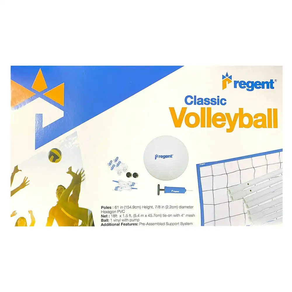 Regent Classic Volleyball Set Sports Training Practice Ball/Net w/ Carry Bag