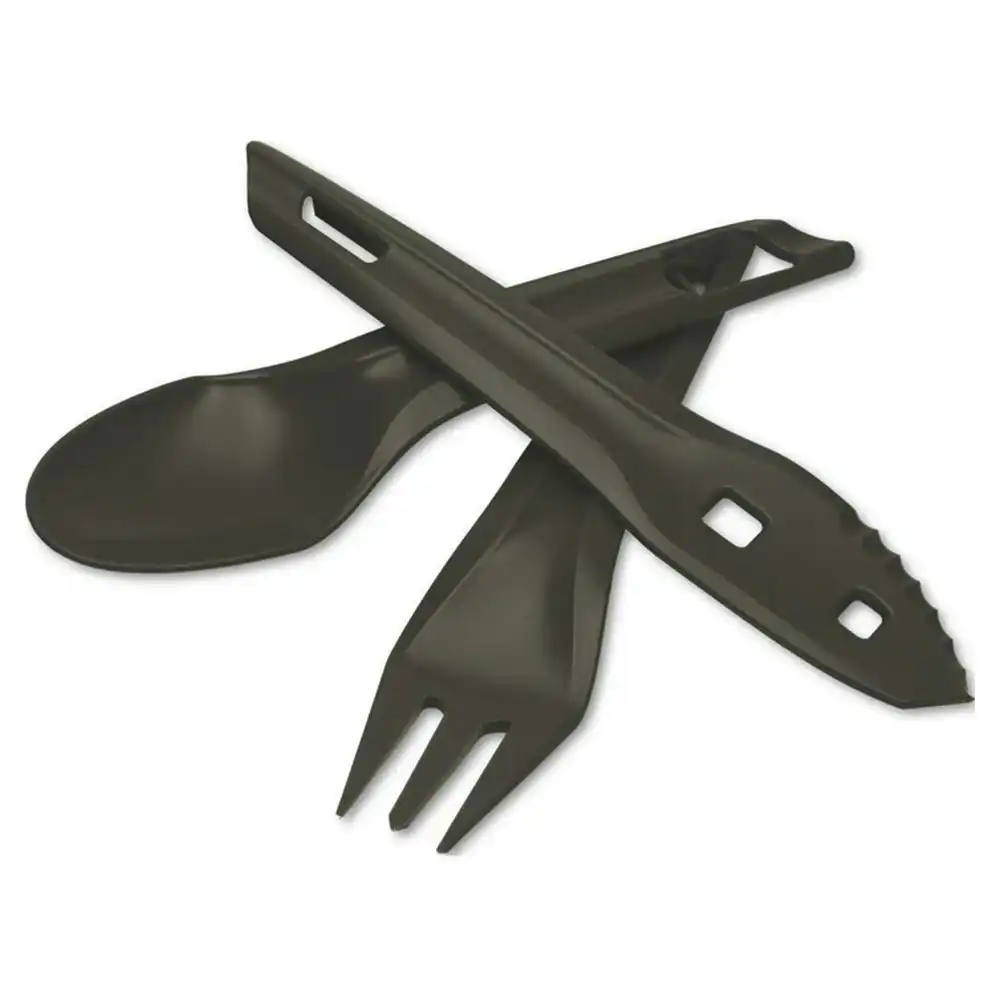 Wildo Ocy Chow Outdoor Cutlery Kit Spoon/Knife/Fork Camping Utensils Dark Grey