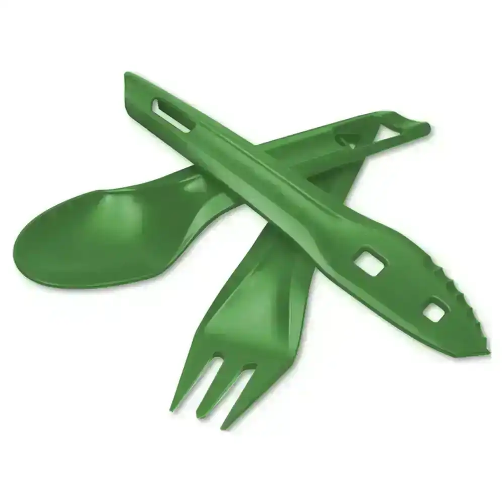 Wildo Ocy Chow Outdoor Cutlery Spoon/Knife/Fork Camping Utensils Sugarcane Green