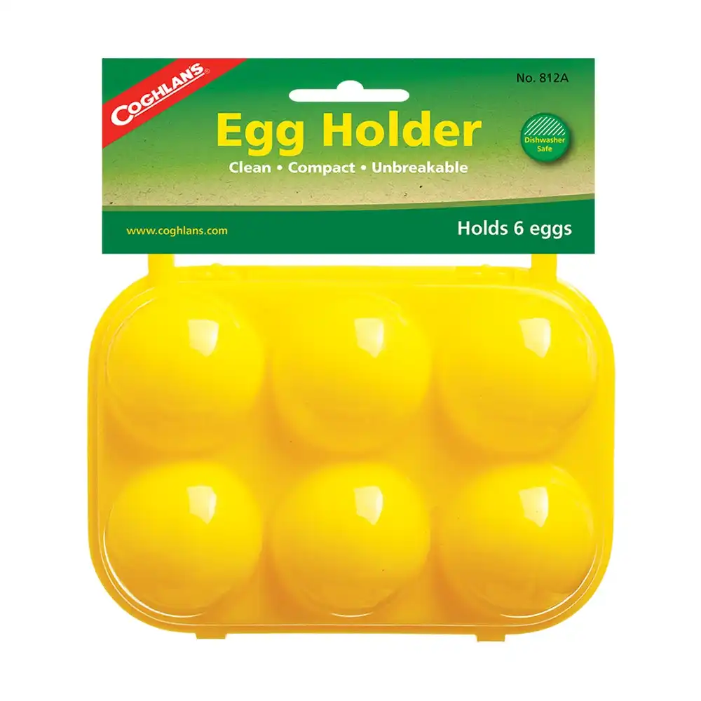 Coghlans Egg Holder/Container 6 Eggs Camping/Hiking Storage Carrier Case Yellow