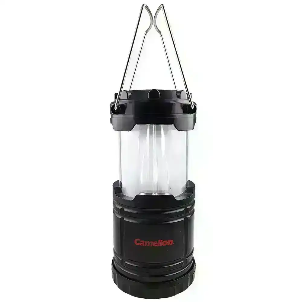 Camelion Dual Mode White & Flame Light Lantern Camping Lamp w/ Batteries Black