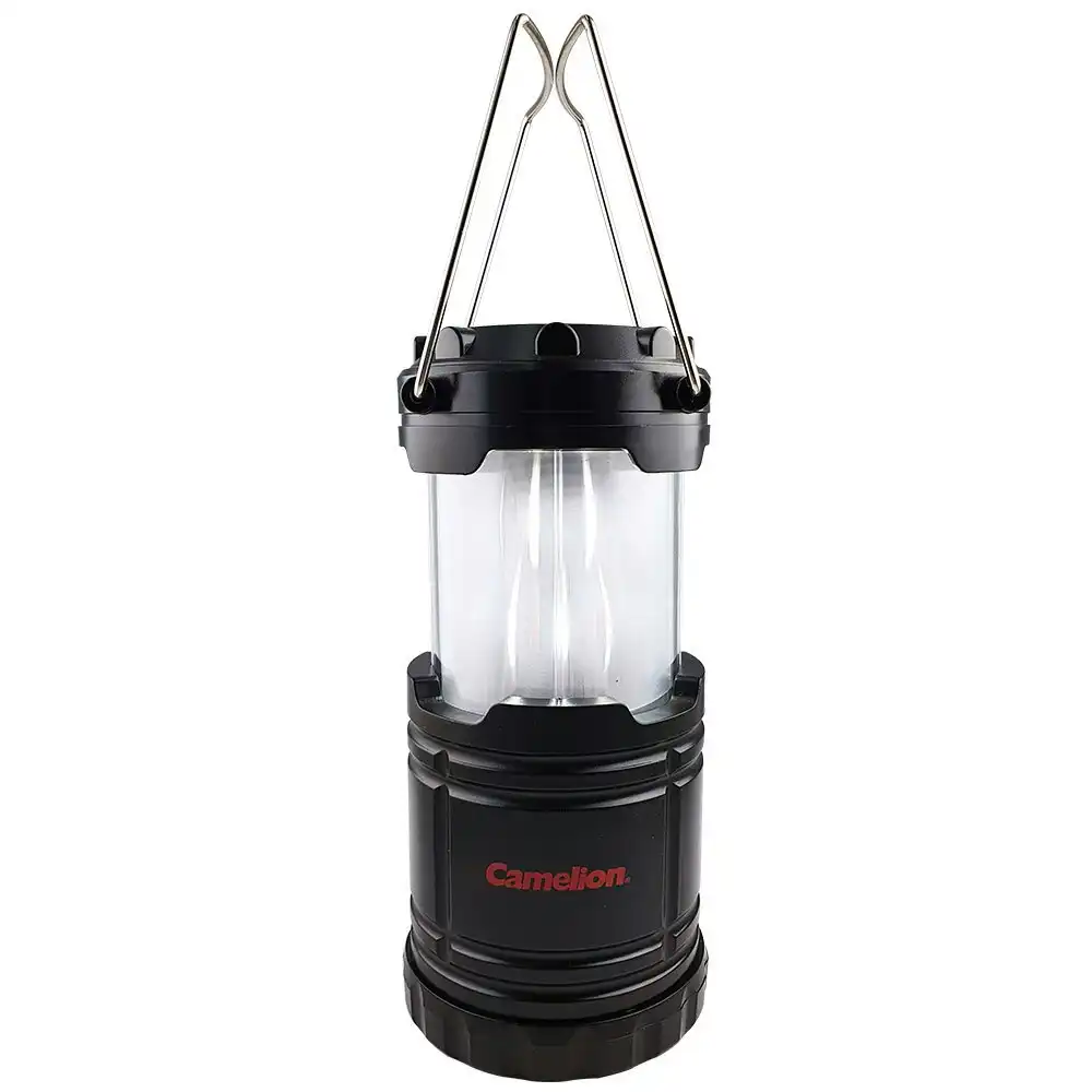 Camelion Dual Mode White & Flame Light Lantern Camping Lamp w/ Batteries Black