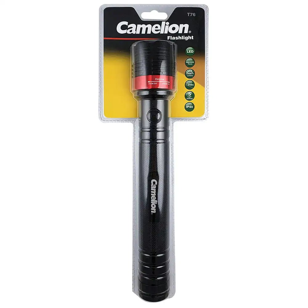 Camelion P8 LED Light 450 Lumen IP44 Torch Camping/Travel Flashlight COB D Black