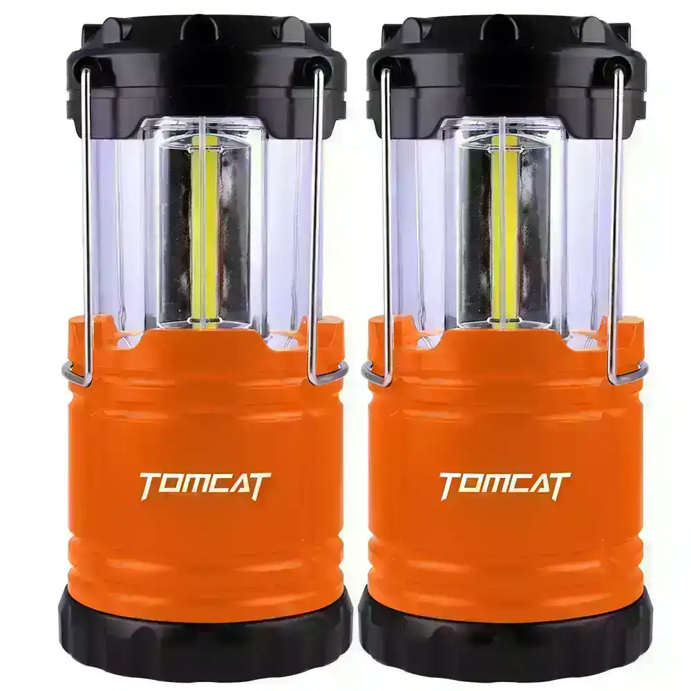 2x Tomcat 3W COB LED 12.4cm Mini Lantern Lamp 100LMLight w/ AAA Batteries Orange