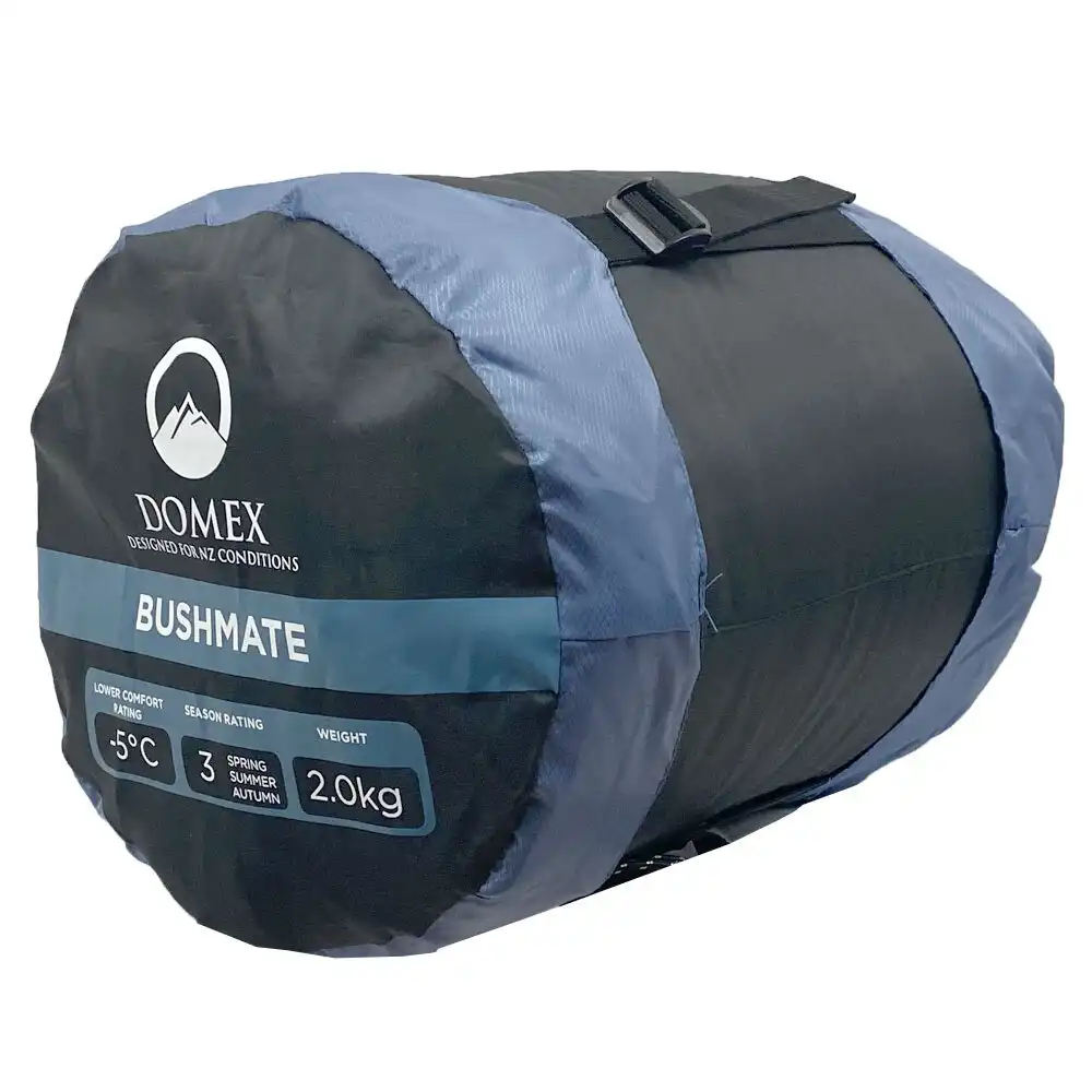 Domex Sleeping Bag Bushmate Standard -5c Synthetic Fill Right Hand Zip Steel BLU