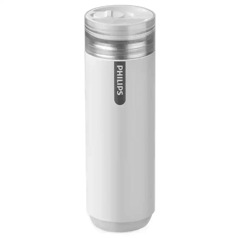 Philips GoZero 2 in 1 Magic 400ml Hydration/Water Bottle w/ 300ml Cup White