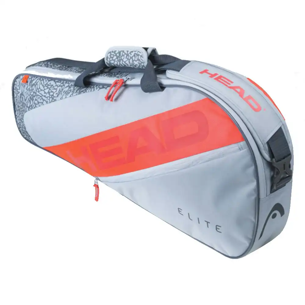 Head 75cm Elite 3R Tennis Racquet Bag w/ Shoulder Strap Polyester Grey/Orange