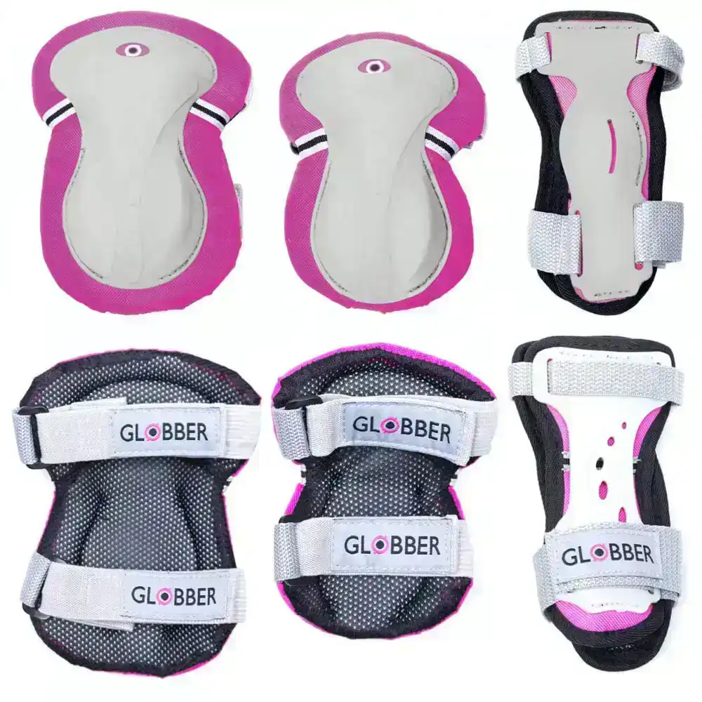 Globber Sports Elbow/Knee/Wrist Guards Pad Set Kids/Child Junior 3-7yrs XXS Pink