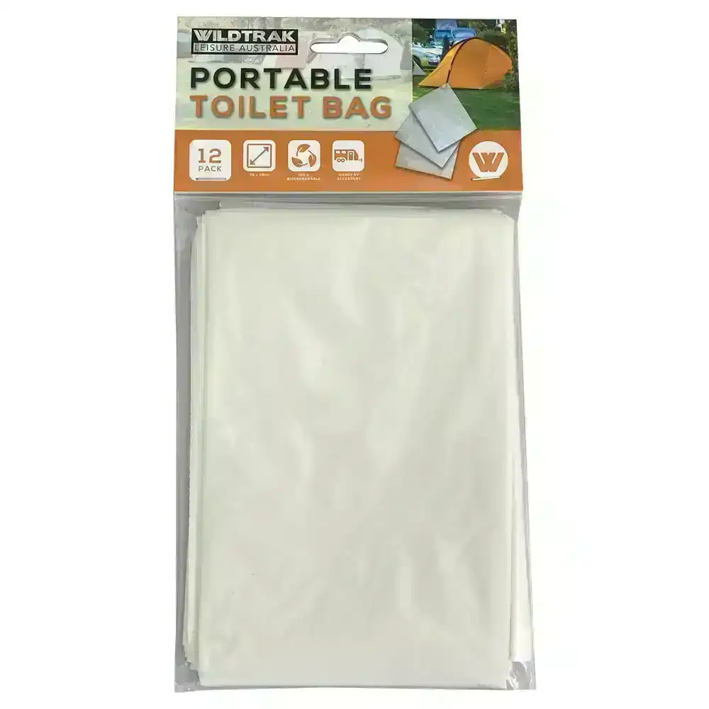 12pc Wildtrak Portable Camping Toilet Plastic Bags Replacement Biodegradeable