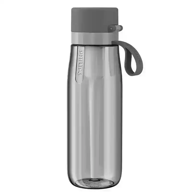 Philips Go Zero 680ml Daily Straw Filtration Water/Drinking/Hydrate Bottle Grey